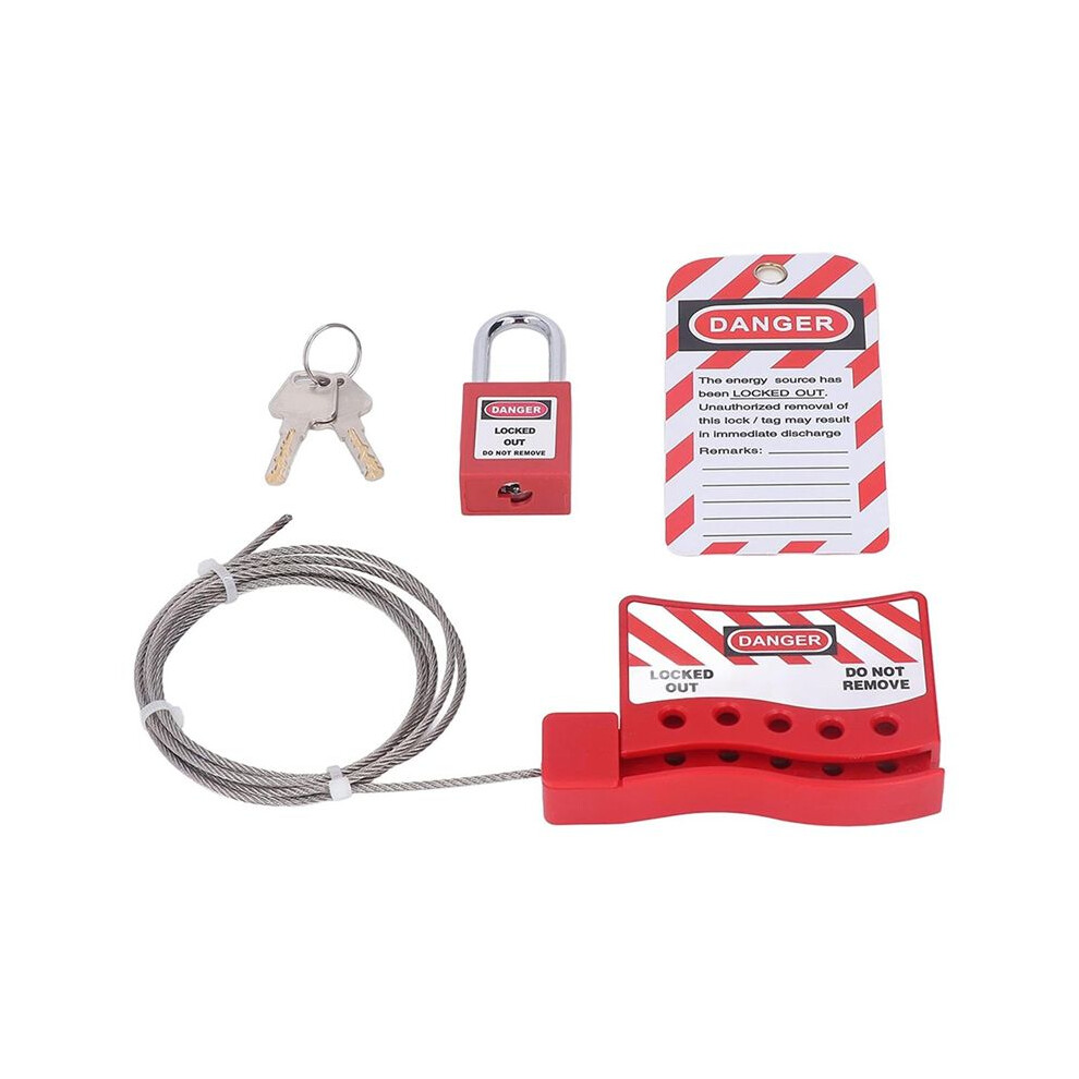 Lockout Tagout Cable Lock Resistant-Temperature, Handled Door Valve Locks Electrical Plug Lockout Device 6034227946524