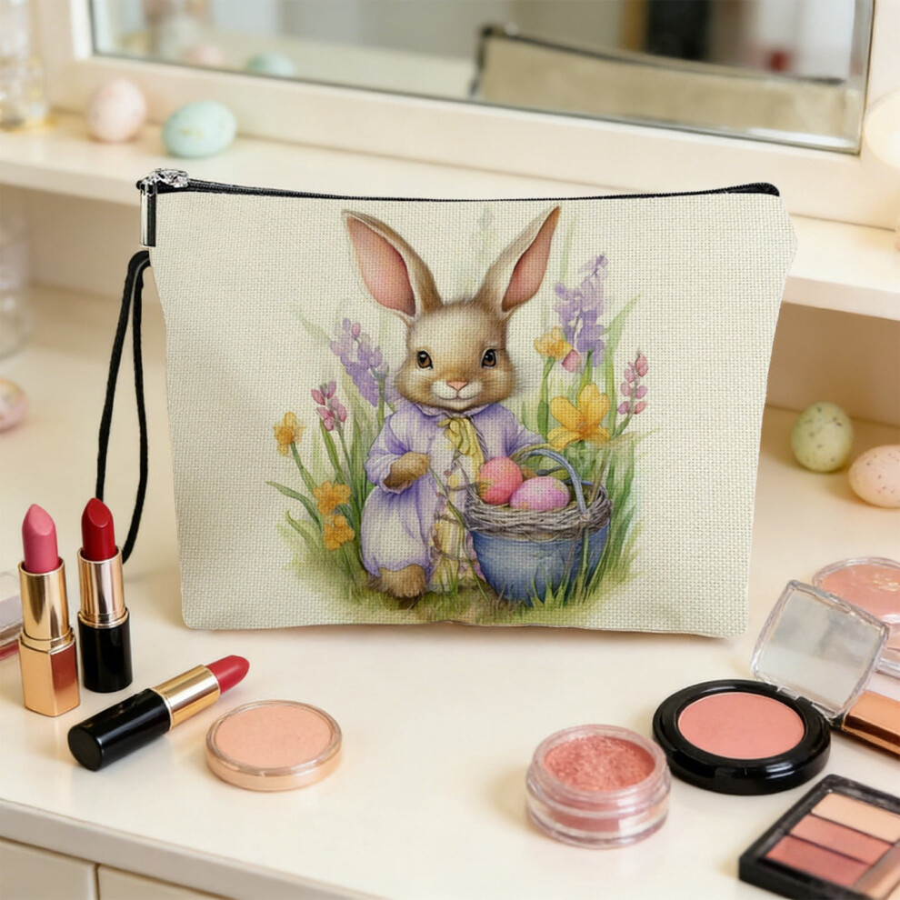Easter Bunny Makeup Bag Foldable 9.8x6.7in