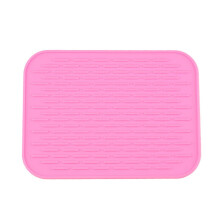Abtropfmatte aus Kunststoff, 15 x 20 cm große Silikon-Untersetzer für heiße Töpfe und Pfannen – hitzebeständig, rutschfest, rosa
