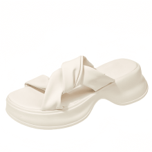 Sandali comodi da donna in morbida pelle, ciabatte con plantare spesso e imbottito, suola in gomma antiscivolo, scarpe casual estive per donna,