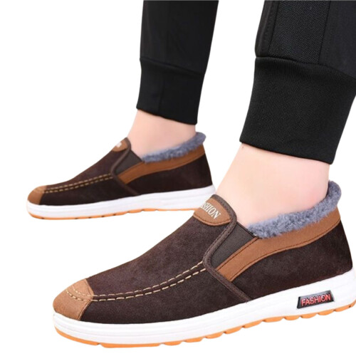 Ανδρικά χειμερινά, casual, slip-on μποτάκια, ζεστά, αδιάβροχα, με γούνινη επένδυση, κοντά 2
