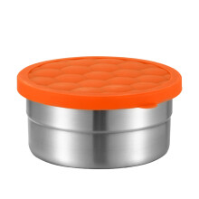 Snackbehälter aus Edelstahl, auslaufsichere Bento-Box mit Deckel, wiederverwendbare, tragbare Salat-/Lebensmittelaufbewahrungsbox