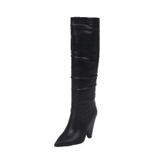 Botas peludas para mujer, estilo disco de invierno, para bailar, con tacón ultra alto, estilo tubo, con terciopelo. Talla US: 6 (37).