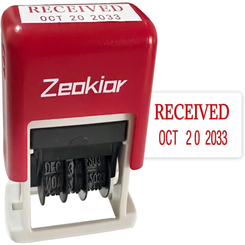 Received stamp self-inking red ink0.78x0.35in