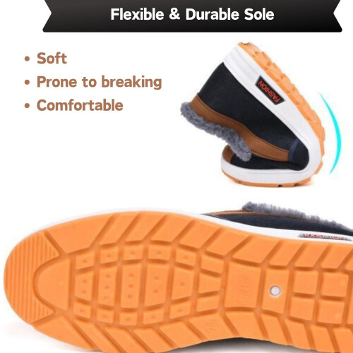 Ανδρικά χειμερινά, casual, slip-on μποτάκια, ζεστά, αδιάβροχα, με γούνινη επένδυση, κοντά 1