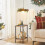 Side Table with Charging Station Rustic Brown 2-Tier 2
