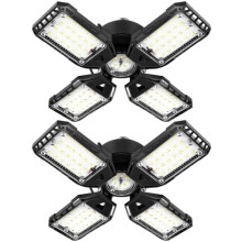 Λαμπτήρας LED για γκαράζ, 2 τεμάχια, 120W 12000LM 6500K, 4+1 παραμορφώσιμα πάνελ, E26/E27,