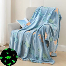 Couverture dinosaure phosphorescente, jeté doux pour garçons de 3 à 12 ans, 127 x 152 cm, cadeau de Noël/anniversaire et décoration de chambre