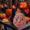 Διακόσμηση κολοκύθας για το Halloween από ρητίνη, αστείο πρόσωπο, 1 τεμάχιο 6