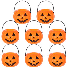 8er-Pack Kürbis-Süßigkeiteneimer, Kürbis-Süßigkeiteneimer für Kinder, Halloween-Party-Dekoration, Orange