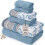 Ensemble de serviettes Ophelia bleu jacquard/uni 6 pièces 1