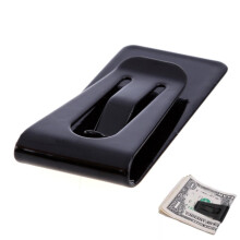 YUANHUILI New Stainless Steel Black Slim Pocket Cash Money Clip Holder