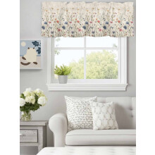 Akvarell virágmintás zsákvászon karnis 60x18 hüvelyk, rúdzseb konyhába, hálószobába, fürdőszobába, nappaliba – kompatibilis a standard