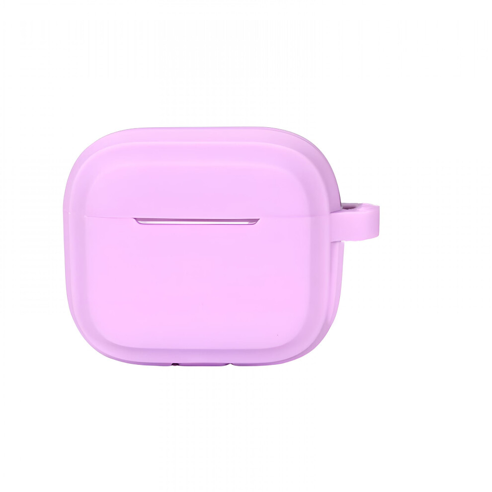 Striped Airpods 4 Protective Case With Keychain Purple 9178400629471