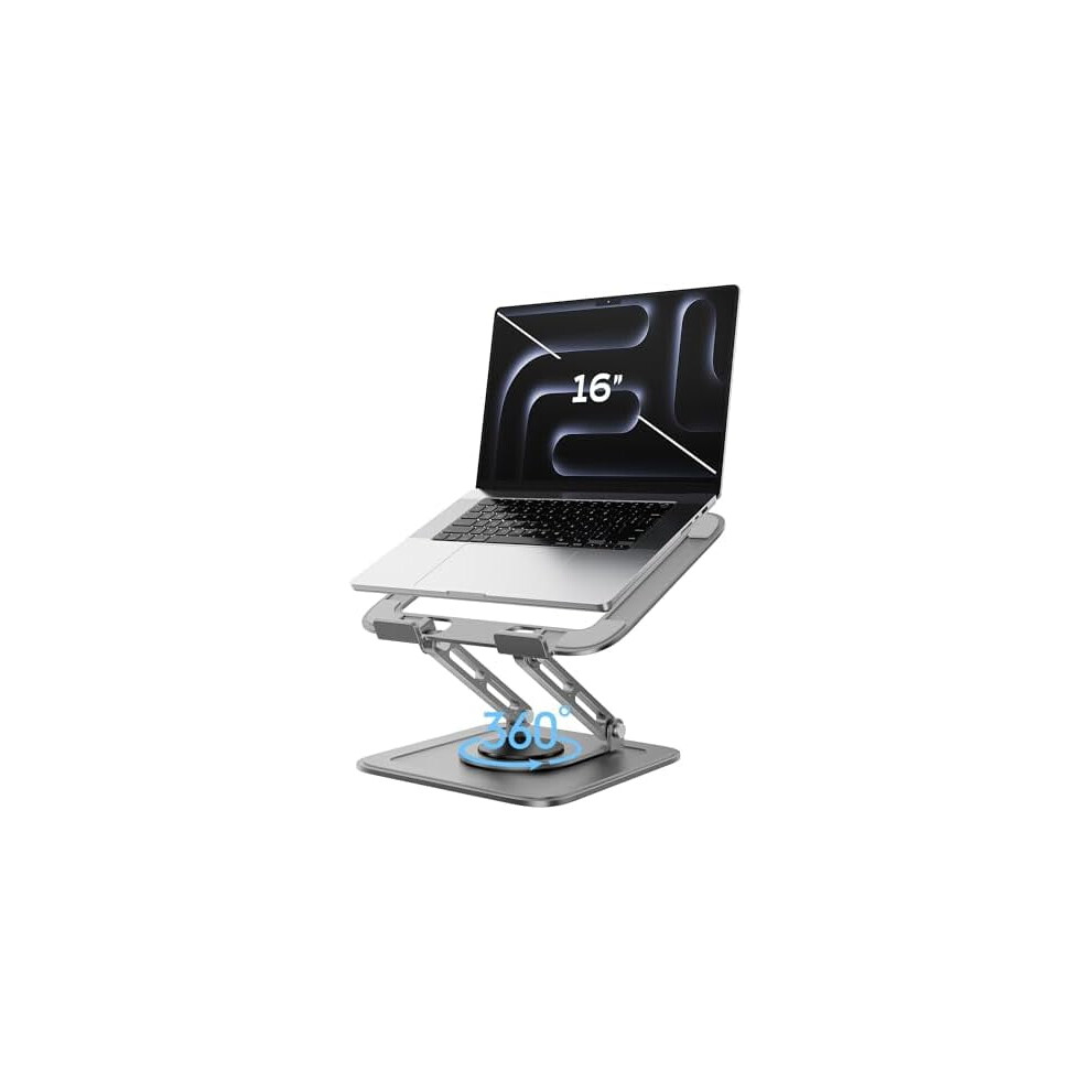 Adjustable Laptop Stand With 360 Base, Ergonomic Riser For Macbook Air/Pro, Hp, Dell Xps, Hp 16" Â ; Compatible With Dell, Xps, Hp 16" Gray 9110895549025