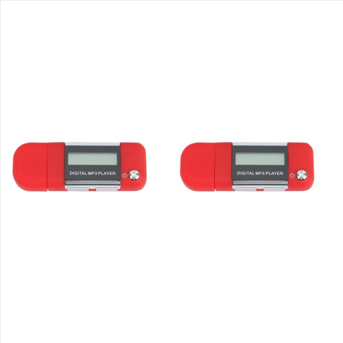 Rollbacks & More 2X Mp3 Player 4GB U Disk Music Supports Replaceable AAA Battery, Recording (Red)