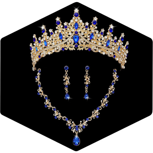 Brudetiara og kronesæt med krystalrhinesten