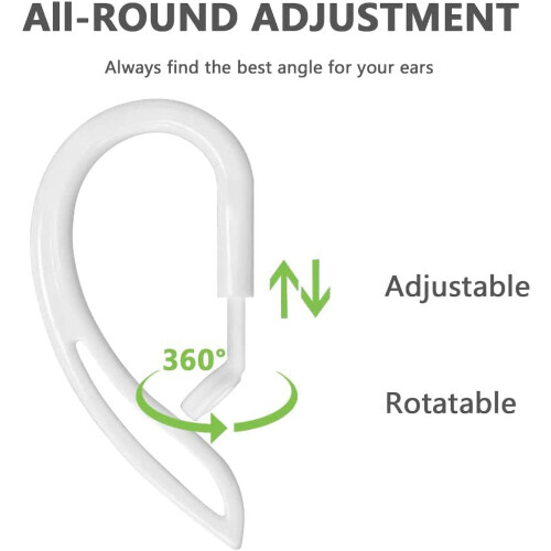 Ear Hook Compatible with AirPods Pro 3 2 1 Gen, Patented Multi-Dimensional Adjustable Ear Holder (White) 2