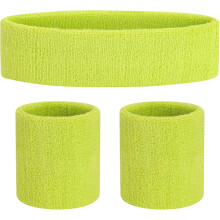Sweatband Set Sports Headband Wristband Set Sweatbands Terry Cloth Wristband Wrist Sweatband Headbands Moisture Wicking Sweat Absorbing Head Band