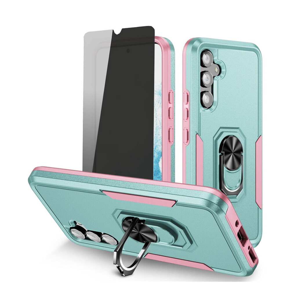 Xhy Compatible With Samsung Galaxy A14 5G Case: Privacy Screen, Magnetic Kickstand, Military-Grade Rugged Protection Â Teal Pink Blue,Pink 9110895550229