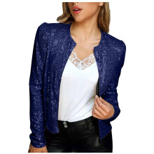 Clearance Sale Womens Sequin Jackets for Women Long Sleeve Open Front Glitter Cropped Blazer Coat Womens Shiny Short Party Outfits Tops