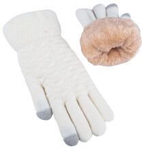 Women's Winter Warm Touch Screen Gloves Womens Thermal Cable Knit Wool Fleece Lined Glove for Cold Weather