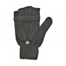 Winter Knitted Fingerless Gloves Thermal Warm Convertible Mittens Flap Cover for Men Women