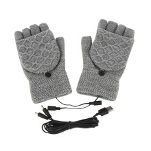 USB Rechargeable Heated Gloves for Women, Half-Finger Smart Heating, Plush Warmth, Washable – Compatible with USB power sources