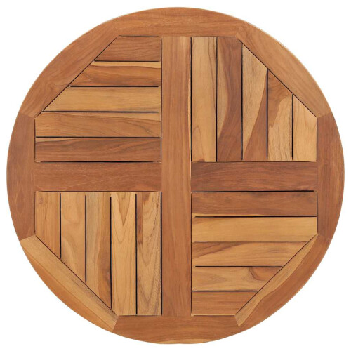 vidaXL Solid Teak Wood Table Top Round 70cm Wooden Replacement Dining Tops 1