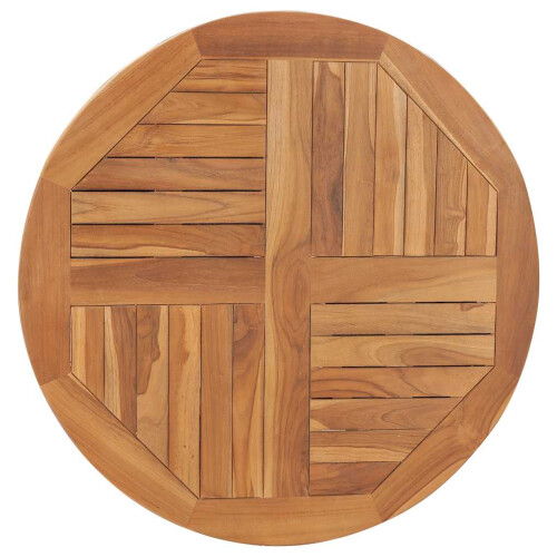 VidaXL vidaXL Solid Teak Wood Table Top Round 80cm Wooden Replacement Dining Tops 2