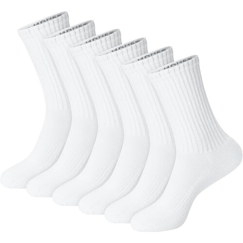 Hanes Unisex Plain Socks Crew and Ankle 6-Packs