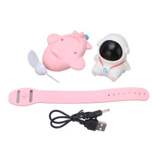 Ventilador projetor de estrelas para adolescentes, ventilador estilo relógio recarregável via USB com estrutura resistente a quedas, ventilador