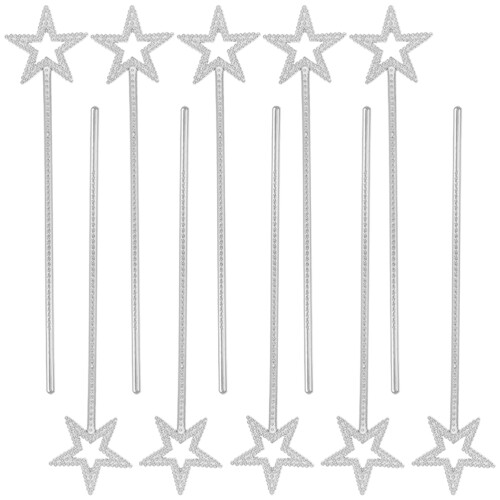 50Pz Bacchette Decorativa Argento Fatata Stelle Per Bambini