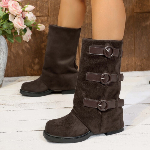Damen-Ankle-Boots, warm, lässig, Winter, mittelhoch 1