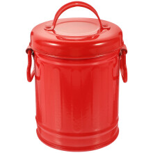 Papelera de escritorio roja con tapa (1 unidad)