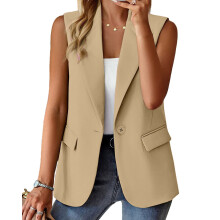 Vestă fără mâneci pentru femei, haină de culoare solidă, cardigan, costum casual
