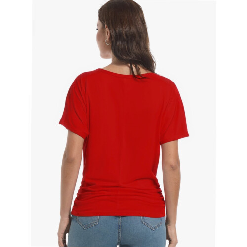 Γυναικεία Casual T-shirts Dolman με κοντομάνικα πουκάμισα, τοπ με βολάν και φαρδιά 1