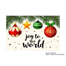 Joy to the World karácsonyi asztalterítők vászonból, 4 db, 30x45 cm