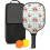 Pickleball-paddlesæt i blomsterfiber, 2 ketsjere + 2 1