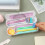 Double Layer Stationery Box for Students, Solid Color, 1 4