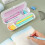 Double Layer Stationery Box for Students, Solid Color, 1 6