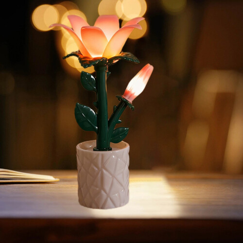 Blocs de construction tulipe et rose avec veilleuse rose 5,5 x 3,1 1