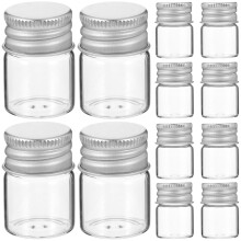 12 stuks kleine glazen potjes met schroefdeksels, lege proefpotjes, kleine glazen potjes voor knutselprojecten, bruiloften, 5 ml