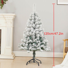 4FT Premium Flocked Artificial Christmas Tree with Hinged Branches & Metal Stand, 200 Tips – Easy Install for Home/Office Decor