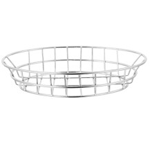 Metal Fast Food Container Decorative Wire Basket Kitchen Counter Silver Snack Basket for Serving French Fries Hot Dogs and Sandwiches