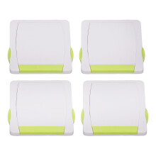 4 Pcs Child Safety Cabinet Locks Green, Flexible Fall Prevention, 8.7x7.5cm