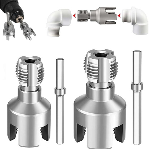 Pipe Threading & Tapping Tools – Internal/External, PVC, 1/2" & 3/4", Angle Bolt Repair Tools