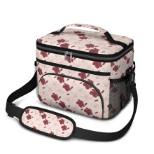 Sac à lunch isotherme à motif floral pour femmes et hommes – Étanche, bandoulière réglable, 25,4 x 17 x 20,3 cm, compatible avec les boîtes