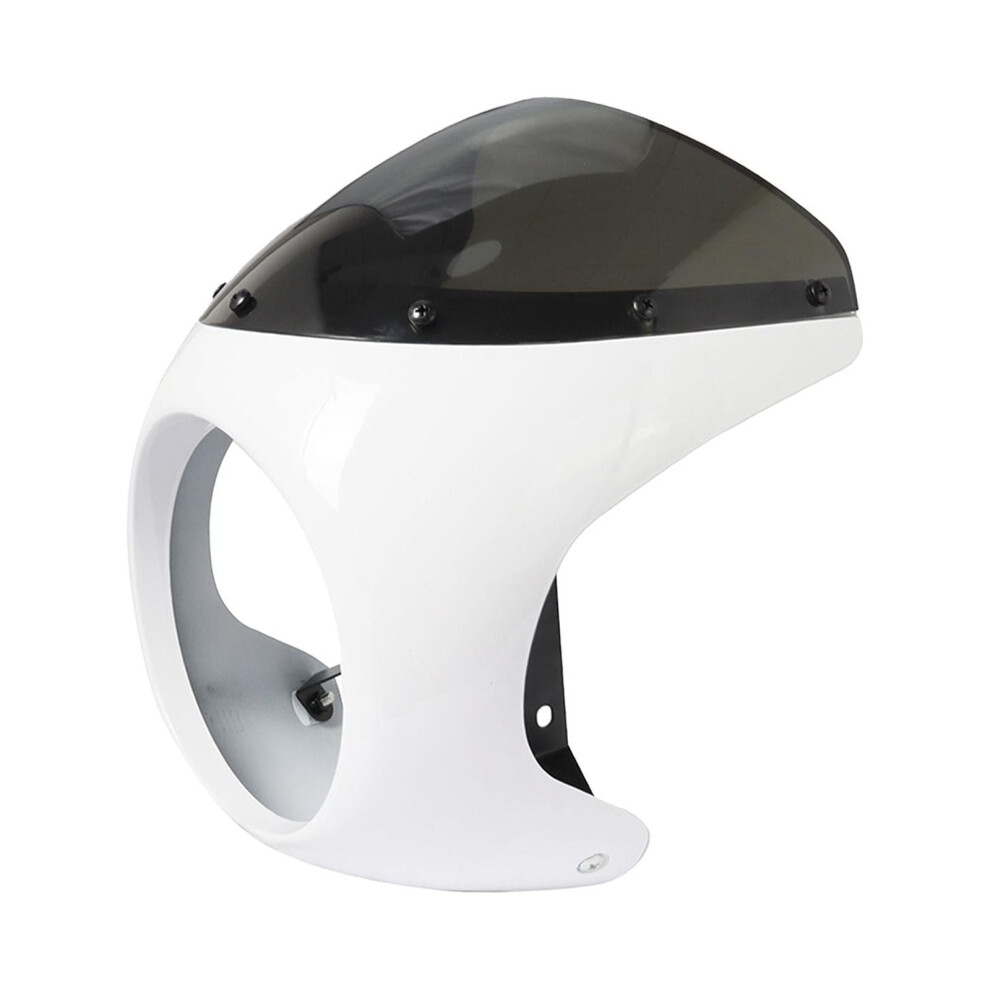 Headlight Fairing Screen Motorcycle Windshield For Motorbike Cafe Racer And Black/White 9058772126825