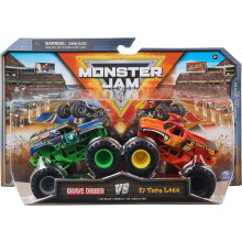 Oficiální modelové díly pro monster trucky Grave Digger vs. El Toro Loco, měřítko 1:64, dětské hračky pro chlapce od 3 let - skvělý